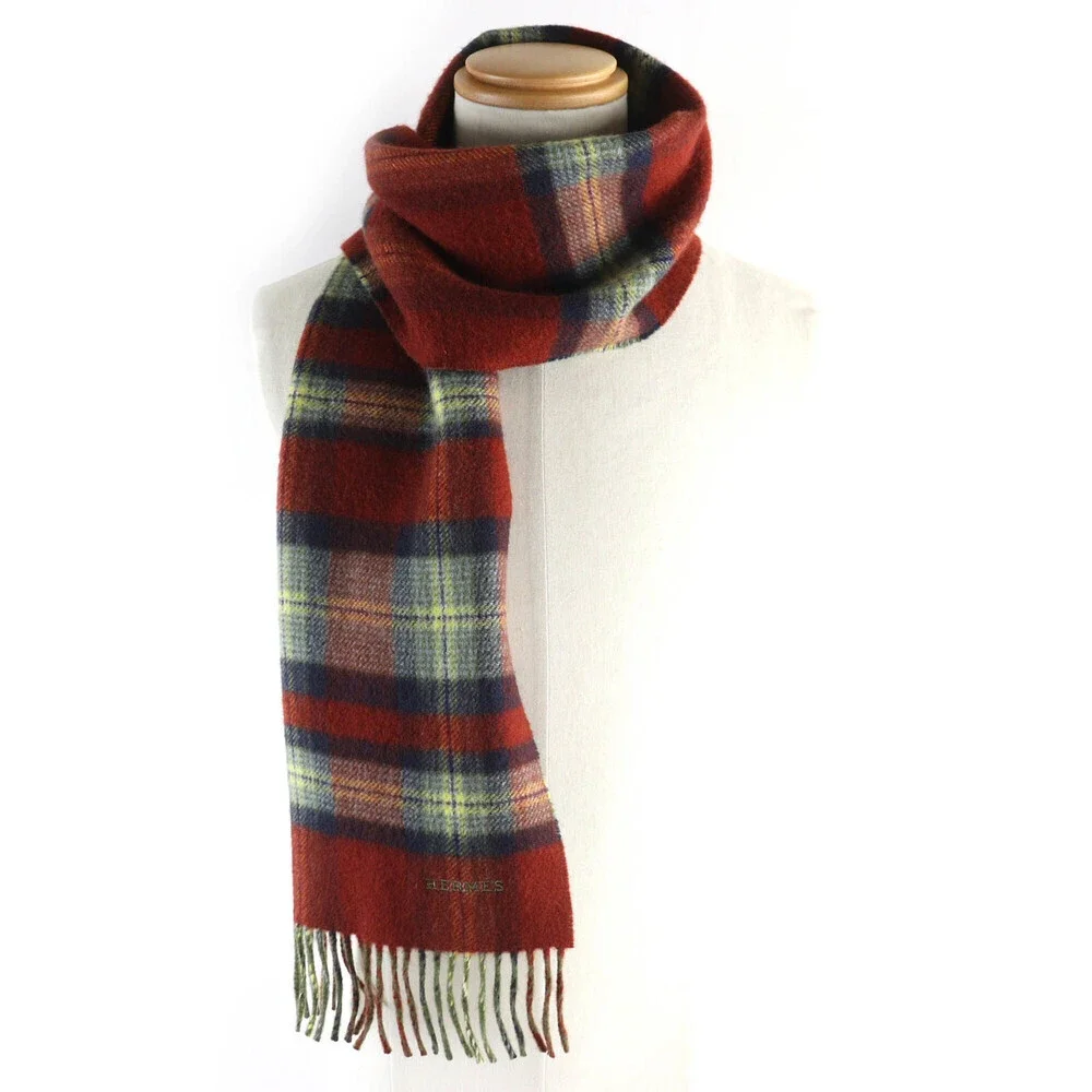 HERMES Authentic Red Scarf - Picture 4 of 11